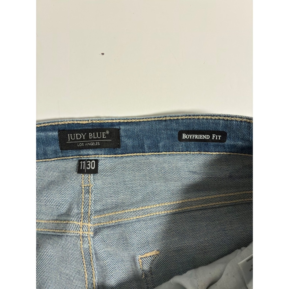 Judy Blue Boyfriend Fit Distressed Paint Splatter Jeans Light Wash 11/30 - Picture 5 of 12